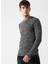 12160904 Fresh Knit O Yaka Erkek Siyah Melanj Kazak 1