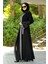 Neva Style - Volan Kollu Gri Tesettür Abaya 55084GR 1