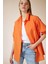Kadın Oranj Oversize Uzun Basic Gömlek 1