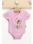Lisanslı Toz Pembe Kız Bebek 2'li Kruvaze Kısa Kol Body 3