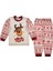 Geyik Desenli Yılbaşı Temalı Unisex Çocuk Pijama Takımı 3-4-5-6-7-8-9 Yaş 1