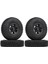 4pc Rc Lastikler ve Tekerlek Rım Seti 1.55 Beadlock 1/10 Buggy Off-Road Siyah Için (Yurt Dışından) 1