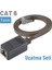 CAT6 Uzatma Seti, Yassı Ethernet Kablo ve Ekleyici, Kahverengi, 10 metre 2