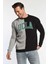 REDDLEY Siyah Oversize Bisiklet Yaka Aplikeli Erkek Sweatshirt 2