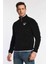 CORNING Siyah Yarım Fermuarlı Nakışlı Polar Erkek Sweatshirt 2