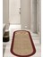 Dijital Baskılı Kaymaz Taban Yıkanabilir Bordo Çerçeveli Salon Koridor Jüt Oval Halı YOLLUK-D7025 2