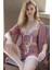 5606 Bayan Pijama Sabahlık Büstiyer Şort 3lü Takım 4