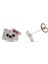 Hello Kitty Kedi 925 Ayar Gümüş Çocuk Küpe 1