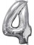 Rakam Folyo Balon Gümüş 4 Rakamı 34 Inç 1