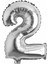 Rakam Folyo Balon Gümüş 2 Rakamı 34 Inç 1