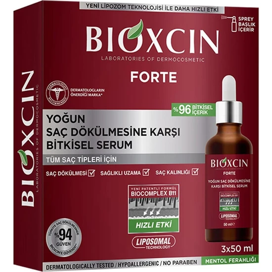 Bioxcin Forte Yoğun Dökülmeler Için Bitkisel Serum 3 x 50 ml