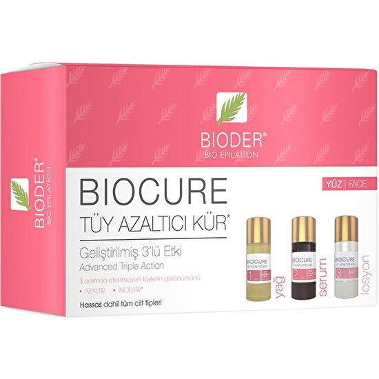 Bioder Biocure Tüy Azaltıcı Yağ + Serum + Losyon (Yüz) 3 x 5 ml