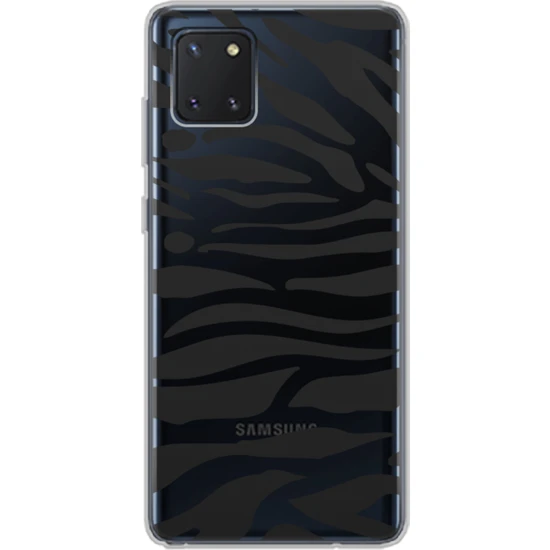 Spoyi Samsung Galaxy Note 10 Lite Zebra Tasarımlı Süper Şeffaf Telefon Kılıfı