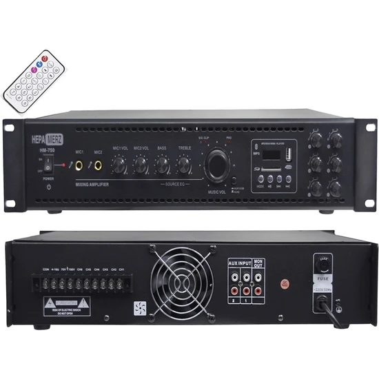 Hepa Merz HM750 - 6 Bölgeli Anfi 750 Watt 6 Zone Mikser Amfi Usb Bluetooth