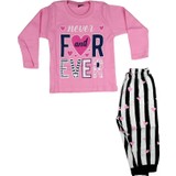 Ages Angels Forever Baskılı Kız Çocuk Pembe Pijama Takımı