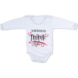 Ages Angels Penye Babasının Minik Aşkı Uzun Kollu Baskılı Çıtçıtlı Bebek Badi