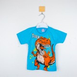 Ages Angels Trex Baskılı Mavi Erkek Çocuk T-Shirt