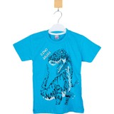Ages Angels Dinozor Baskılı Mavi Erkek Çocuk T-Shirt