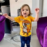 Ages Angels Trex Baskılı Turuncu Erkek Çocuk T-Shirt