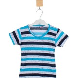 Ages Angels Çizgili Mavi Erkek Çocuk T-Shirt