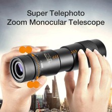 4K 10-300X40MM Süper Telefoto Zoom Monoküler Teleskop, Bak4 Prizma Lensli Plaj Seyahati Açık Hava Etkinlikleri Sporları Için