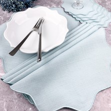Weare2 Mint Renkli Çiçek Nakışlı 12 Parça Set Amerikan Servis ve Kokteyl Peçetesi