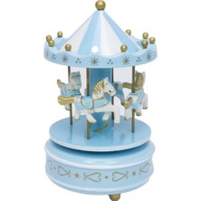 herkesetoptantic Atlıkarınca Kurmalı Müzik Kutusu (Mavi Beyaz)