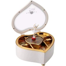 herkesetoptantic Kalp Kurmalı Müzik Kutusu (Beyaz)