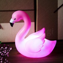 herkesetoptantic 3D Silikon Kuğu Gece Lambası (Pembe)