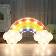 herkesetoptantic 3D LED Pano Gökkuşağı Duvar/Gece Lambası (Rengarenk)