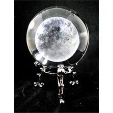 herkesetoptantic Dolunay Kristal Cam Küre Standlı (Gümüş)