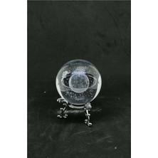 herkesetoptantic Satürn Kızlı Kristal Cam Küre Standlı (Gümüş)