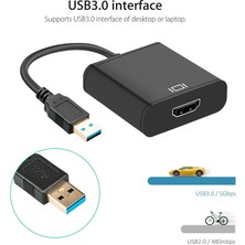 Good Shop Hd 1080P USB 3.0 HDMI Video Kablosu Adaptörü Dönüştürücü Pc Dizüstü Hdtv LCD Tv Için (Yurt Dışından)