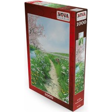 Nova 1000 Parça Çiçekli Patika Yol Puzzle - Huzura Yolculuk