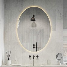 Toprak Dekor 50*60 Elips Ledli Ayna Banyo Aynası