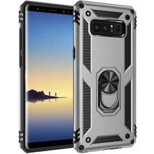 Kilifone - Samsung Galaxy Note 8 - Kılıf Yüzüklü Zırh Tank Vega Kapak - Gri