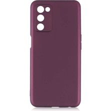 Case 4U Oppo A55 5g Kılıf Klasik Mat Renkli Yumuşak Premier Silikon Mürdüm