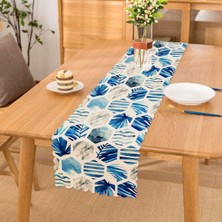 RealHomes Mavi Temalı Geometrik Şekilli Dekoratif Özel Tasarım Runner