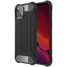 Caseworld Apple iPhone 13 Kapak Çift Katmanlı Zırh Tank Kılıf - Siyah