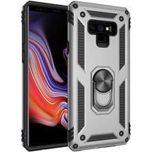 Caseworld Samsung Galaxy Note 9 Kapak Military Yüzüklü Stantlı Panzer Tank Kılıf - Gri