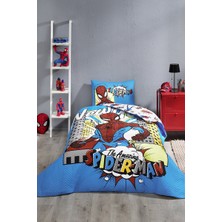 Özdilek Spiderman Newyork Tek Kişilik Disney Lisanslı Lastikli Fitted Çarşaf Kapitone Çocuk Nevresim