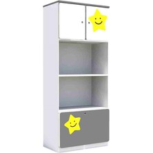 Woody Life 2 Kapaklı 2 Çekmeceli Çocuk Dolap Uzay Temalı