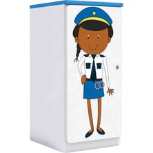 Woody Life Tek Kapaklı Dolap Meslek Temalı