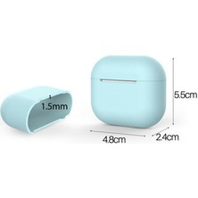 Airpods 3 2021( Airpods 3. Nesil) Kılıf Silikon Kılıf Slim Zar - Açık Mavi