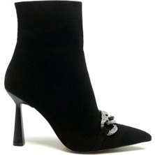 Trendytopuk Siyah Süet Bootie - Alessıa