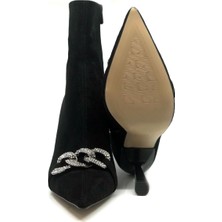 Trendytopuk Siyah Süet Bootie - Alessıa