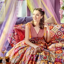 Bella Maison %100 Pamuk Saten Moroccan Tek Kişilik Nevresim Seti (160x220 cm)