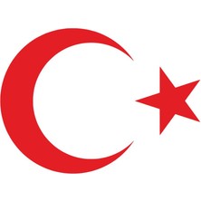 Stickrmarket | Ay Yıldız Kırmızı | Araba Laptop Duvar Folyo Sticker 5 x 3,5 cm
