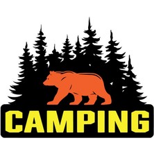 Sticker Usta | Camping Çok Renkli | Araba Laptop Duvar Folyo Sticker 5 x 4 cm