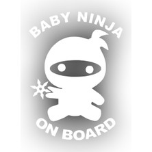 Stickrmarket | Baby Ninja On Board | Araba Laptop Duvar Folyo Sticker 10 x 13 cm